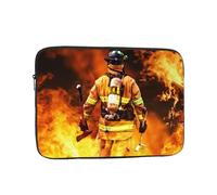 Firefighter Fireman Flame Laptop Case Sleeve Water-Resistant Slim & Portable Shockproof Protective Cover For 10", 12", 13", 15", And 17" Laptops Bag Sleeve & Notebook Computer Pocket Case