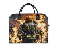 Firefighter Fireman Flame Laptop Tote Bag Casual Travel Handbag Multi Pocket Shoulder Bags for Work Travel