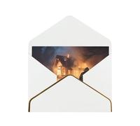 Firefighter Fireman Flame Luxury Pearl Paper Greeting Card With Gold Border, Blank Inside, With Envelope - Birthday, Wedding, Christmas, Valentine