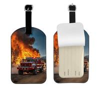 Firefighter Fireman Flame Print 4.3 x 2.76 inch Cute Tags Elegant Luggage Tags Suitcases Stylish Travel Accessories