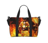 Firefighter Fireman Flame Print Italy Flag Print Versatile Handbag for Travel,Hand-Held Crossbody Travel Bag for Your Every Need