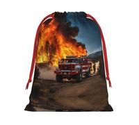 Firefighter Fireman Flame Print Practical Drawstring Gift Travel Pouches Men Women Multiple Occasion Daily Carry