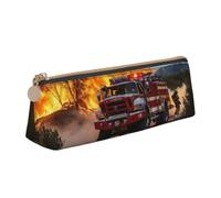 Firefighter Fireman Flame Print Triangular Pencil Case Cosmetic Pouch Stationery Organizer Travel Versatile Everyday