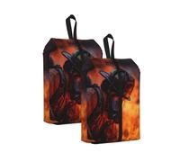 Firefighter Fireman Flame Printed Travel Shoe Storage Bag Waterproof Jacquard Fabric is Lightweight, with Strong Handle and Central Zipper.