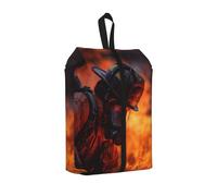 Firefighter Fireman Flame Printed Travel Shoe Storage Bag Waterproof Jacquard Fabric is Lightweight, with Strong Handle and Central Zipper.