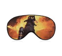Firefighter Fireman Flame Sleep Mask for Women Men, Soft Eye Mask with Adjustable Strap for Sleeping, Light Blocking Travel Blindfold for Nap Comfortable Eye Cover for Home Office