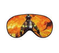Firefighter Fireman Flame Sleep Mask for Women Men, Soft Eye Mask with Adjustable Strap for Sleeping, Light Blocking Travel Blindfold for Nap Comfortable Eye Cover for Home Office
