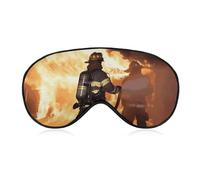 Firefighter Fireman Flame Sleep Mask Soft Comfortable Eye Mask with Adjustable Strap Eye Cover Eye Shade for Men Women Work Travel