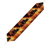 Firefighter Fireman Flame Table Runner for Dining Table, Short Plush Runners Washable & Durable Tablerunner Modern Home Decor for Wedding, Kitchen, Holiday 178*33cm
