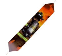Firefighter Fireman Flame Table Runner for Dining Table, Short Plush Runners Washable & Durable Tablerunner Modern Home Decor for Wedding, Kitchen, Holiday 200*33cm