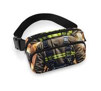 Firefighter Fireman Flame Waist Bag Fashion Fanny Bag with Adjustable Strap for Outdoor Workout Cycling Unisex, white, 20x13cm, Waist Bag