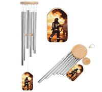 Firefighter Fireman Flame Wind Chimes for Outside Soothing Melodic Tones Windchimes Memorial Windchimes with Wind Catcher Hanging Decor for Home Outside Garden Patio