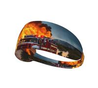 Firefighter Fireman Flame Workout Sweatbands Adjustable Hairband For Basketball,Fitness Athletics Football, Yoga
