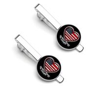 Firefighter Fireman Lover Wife Classic Tie Clips for Men Regular Necktie Bar Pins Suitable for Wedding Business