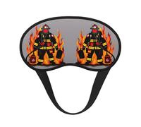 Firefighter Fireman Print Sleep Mask, Eye Sleeping Mask for Women and Men for Total Darkness, Reduces Puffy Eye Mask