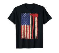 Firefighter Fireman Shirt US American Flag Axe Dad Men Tee T-Shirt