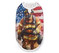 Firefighter Fireman U.S. Flag Cute Cute Pet Supplies Soft Dog Sweaters Printing for Dogs Puppy Cats M