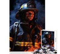Firefighter Flame Jigsaw Puzzle 1000 Piece for Teenagers Serene Peaceful Play Activity Peaceful Calm Stress Relief (38X52cm)