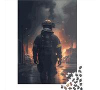 Firefighter Flame Jigsaw Puzzles Puzzle for Adults Kids. 1000 Pieces Great Gifts Challenge Toy Educational Game Home Decoration for Adults& Kids Age 14 Years Up 1000pcs (75x50cm)