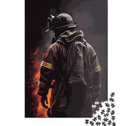Firefighter Flame Jigsaw Puzzles Puzzle for Adults Kids. 1000 Pieces Whimsical Challenge Toy Educational Game Home Decoration for Educational Games Gifts 1000pcs (38x26cm)