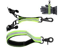 Firefighter Glove Strap, 2 Piece Adjustable Safety Belt, Glove Holder with Reflective Trim and Swivel Hook, Sturdy Nylon Fire Rescue Series, Safety Accessory for Training Work Wildland Use