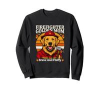 Firefighter Golden Mom Brave And Fluffy Dog Sweatshirt