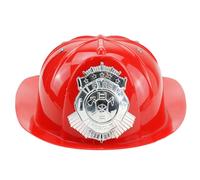 Firefighter Hat for Kids, Simulation Adjustable Fireman Helmet with Badge for Cosplay Costume Party, Halloween