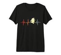 Firefighter Heart Rate Vintage Fire Chief ECG Premium T-Shirt