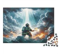 Firefighter Heroic Scene 1000 Piece Jigsaw Puzzle Brave Fireman Cardboard for Parents And Kids Anxiety Relief 38x26cm/1000pcs