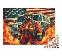 Firefighter in Action-emergency Rescue Style 1000pc Jigsaw with Perfect Snap Fit Colourful Jigsaws for An After-school Puzzle Activity for Children And Parents 52x38cm/1000pcs