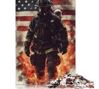 Firefighter in Flames Wooden Jigsaw Puzzles for Adults 1000 Piece Puzzles Rectangular Puzzle And Home Decor And Family Game 1000pcs (75x50cm)