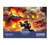 Firefighter in Rubble 1000pc Puzzle for Adults Heroic Bravery Premium Jigsaw Puzzle Recycled Cardboard Adult Educational Challenge Fun Present Home Activity Great Gift for Kids Beginners 38x26cm/1000p