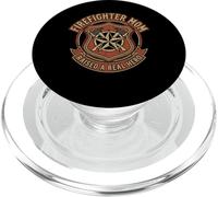 Firefighter Mom Raised Real Hero Vintage Emblem Support PopSockets PopGrip for MagSafe