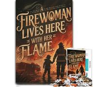 Firefighter Mother Daughter Fire Jigsaw Puzzle for Adults, 1000 Pieces