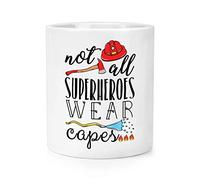 Firefighter Not All Superheroes Wear Capes Makeup Brush Pencil Pot