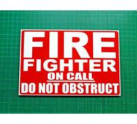 FIREFIGHTER ON CALL Do Not Obstruct Dashcard Univisor Fire Engine Dash Card 999 Rescure Fire service