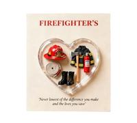 Firefighter Pocket Pendant - Emotional Acrylic Ornament, Portable Appreciation Memories Display Stand, Significant Gift Card Set for Firefighter | Sincere Memories for Parties