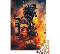 Firefighter Profile Jigsaw Puzzle 1000 Pieces Recycled Paper for Adults Blaze Rescue ArtPuzzle Educational Game Challenge Home Activity Fun Present for Home 38x26cm/1000pcs