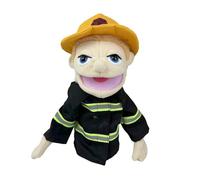 Firefighter Puppet - Stuffed Plush Toy, Educational Role Play | Soft Career Character Puppet Set, Interactive Learning Performance Device For Children Storytelling Teaching Party Fun