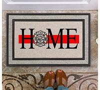 Firefighter Red Line Floor Mats Non-Slip Bathmat Low Profile Bath Rug For Shoes Scraper Indoor Bathroom 40X60 Cm