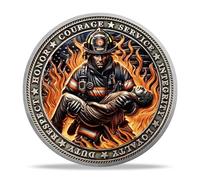 Firefighter Rescue Challenge Coin | Firefighting Valor & Heroic Service Medallion | Thank You for Your Service Token | Appreciation Gifts for Firefighters, Heroes, and First Responders