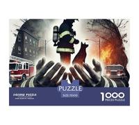 Firefighter Rescue Scene 1000 Piece Jigsaw Puzzle Paper for Adults Fire Emergency Puzzle Game for Family Relaxation Gift 70x50cm/1000pcs