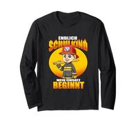 Firefighter Schoolkid My School Mission Begins Long Sleeve T-Shirt