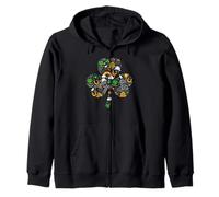 Firefighter Shamrock Clover St Patricks Day Womens Mens Kids Zip Hoodie