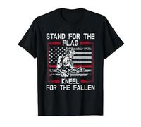 Firefighter Stand for The Thin Red Line Flag Fire Department Value Graphic T-Shirt, Men, Black, XL