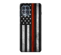 Firefighter Thin Red Line Flag Case Cover For Motorola Edge S