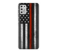 Firefighter Thin Red Line Flag Case Cover For Motorola Moto G Stylus (2021)