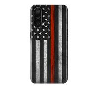 Firefighter Thin Red Line Flag Case Cover For OnePlus Nord CE 5G