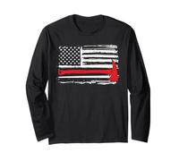 Firefighter Thin Red Line Flag Hero Fireman American Gift Long Sleeve T-Shirt