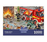 Firefighter Training Day Wooden Jigsaw Puzzle Waterproof 1000 Piece Puzzles for Adults Fun Challenging Games